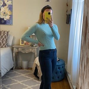 Vintage Autumn Cashmere Baby Blue Cashmere Sweater